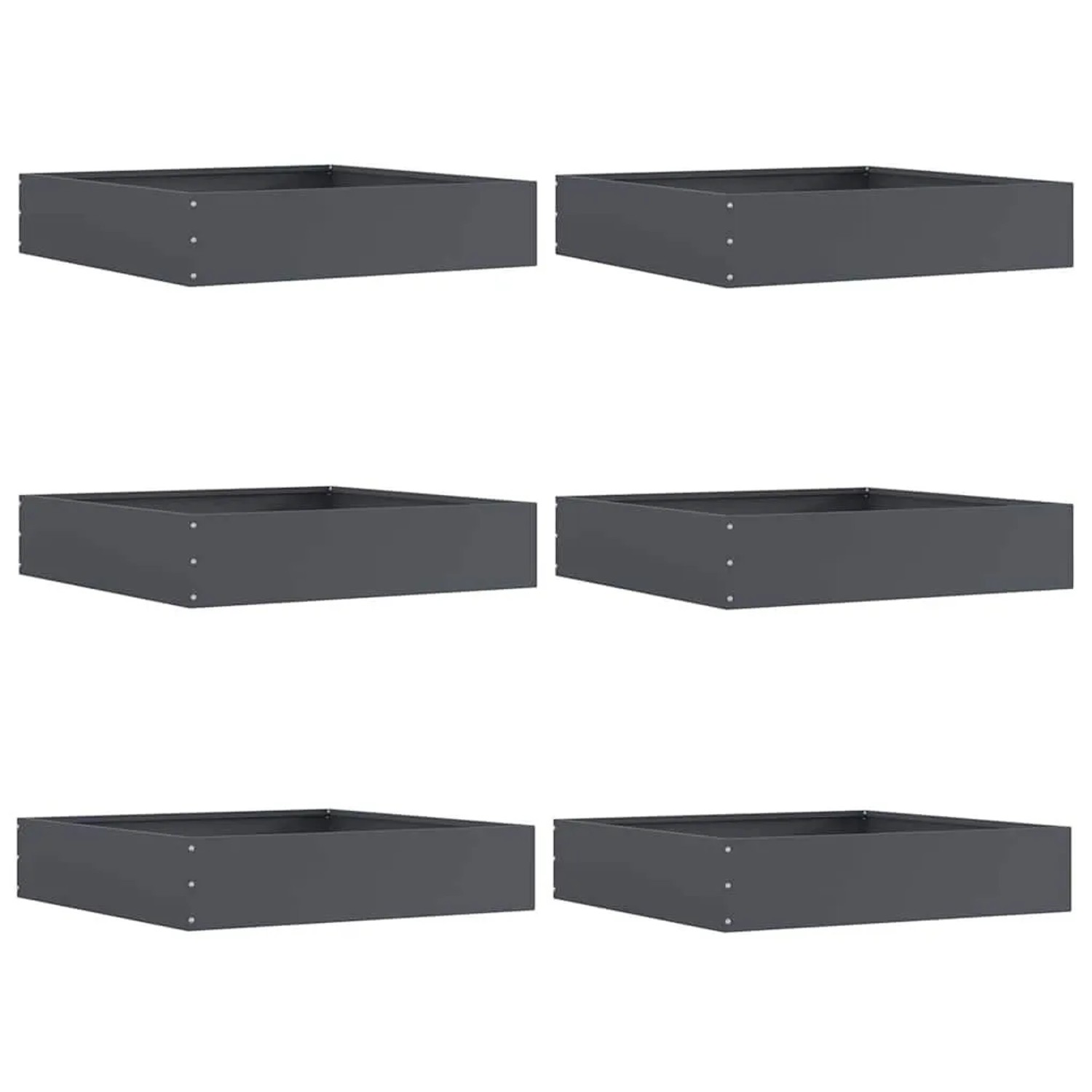 vidaXL Raseneinfassung 6 Stk Anthrazit 60 x 60 x 13 cm Stahl 874735