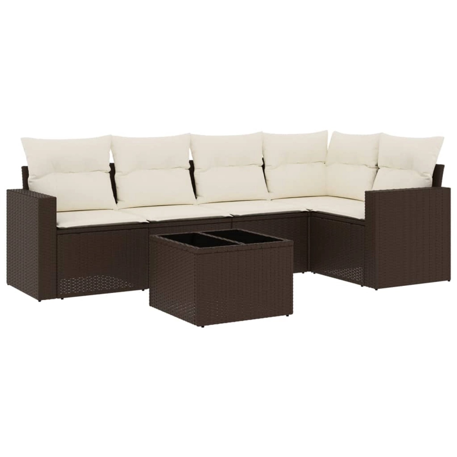 vidaXL 6-Tlg Garten-Sofagarnitur mit Kissen Braun Poly Rattan 3218933 günstig online kaufen