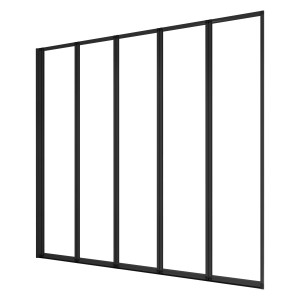 AICA Badewannenfaltwand, 120x140cm, 5-teilig, schwarz, für Duschen.