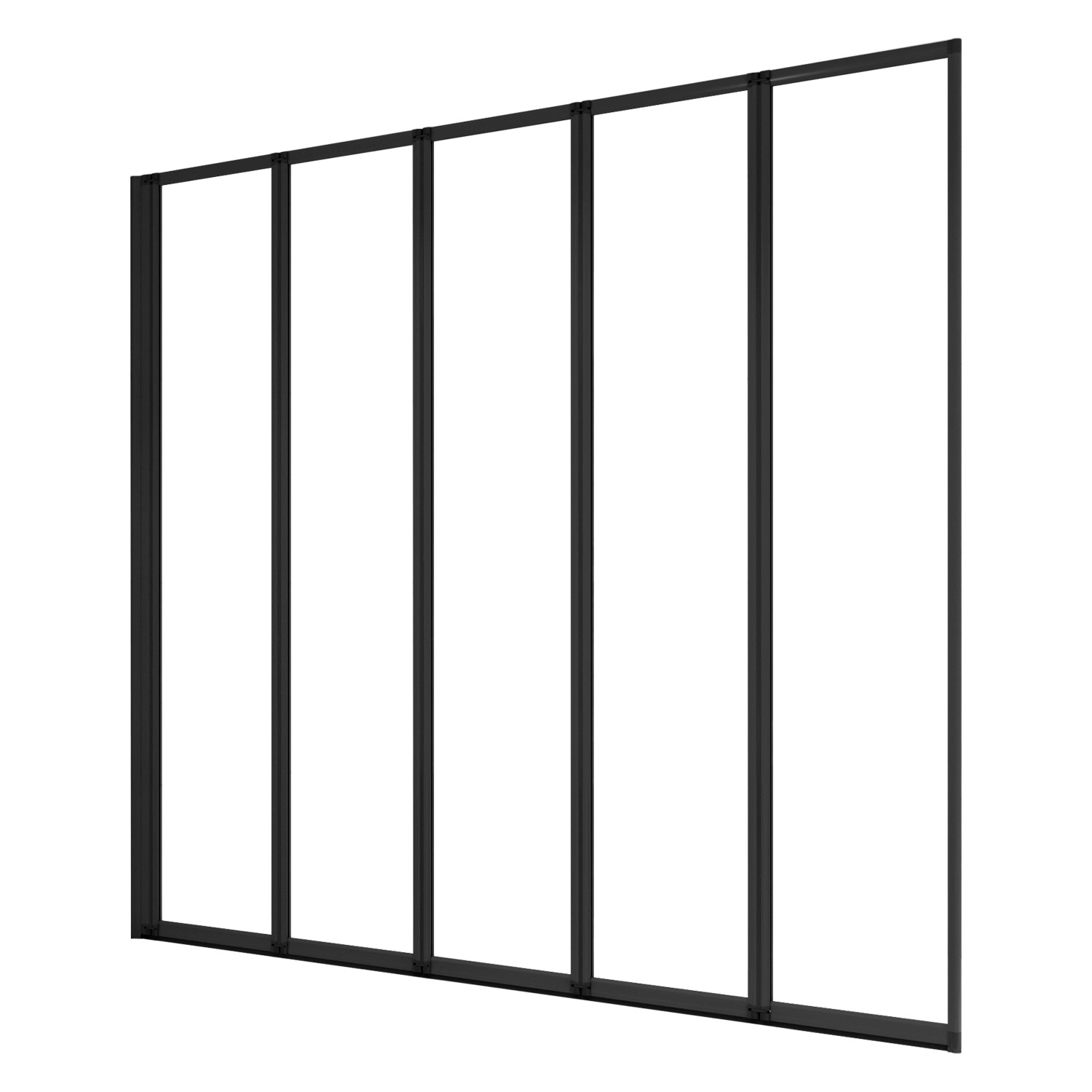 AICA 120X140cm 5-teilig Schwarz Badewannenfaltwand Faltwand Badewannenaufsa günstig online kaufen