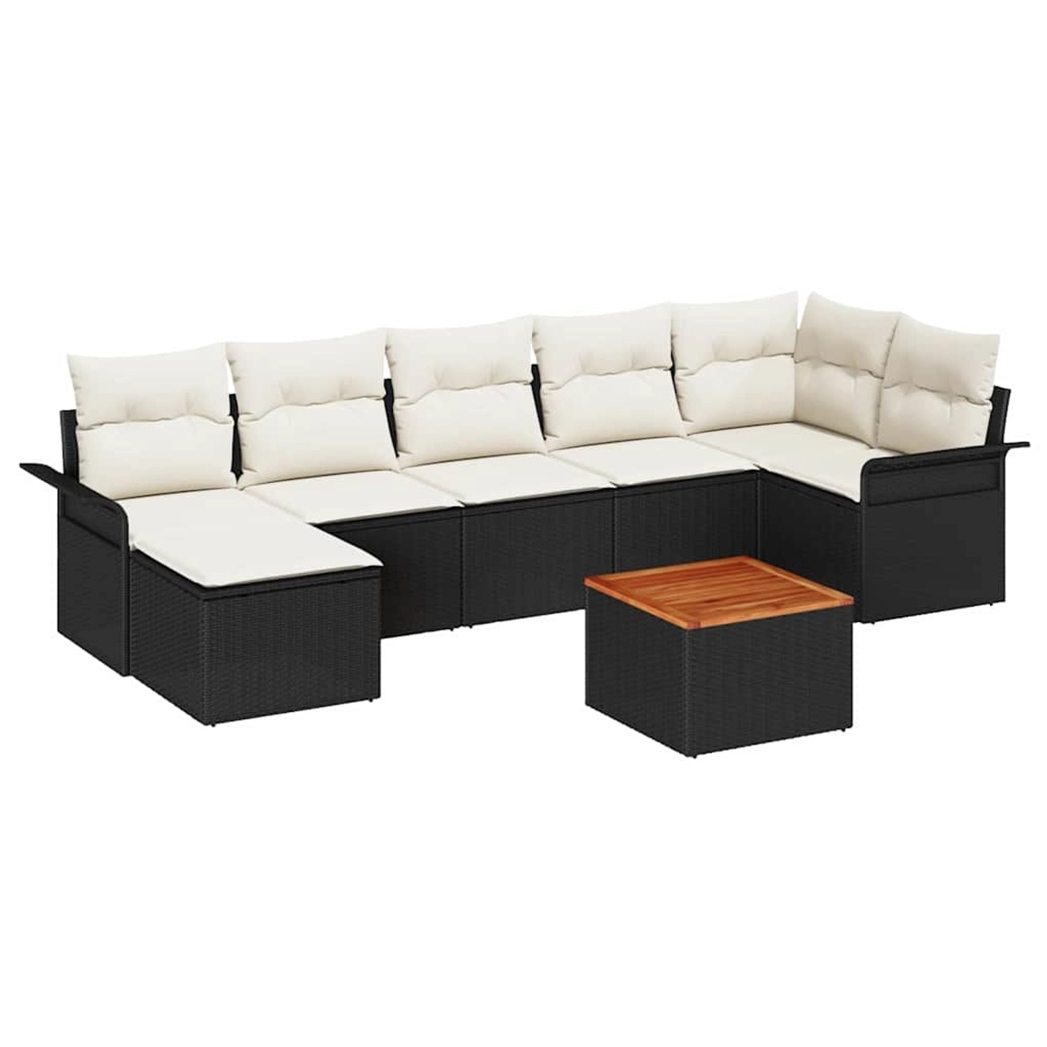 vidaXL Garten-Sofa-Set 8-Tlg Schwarz Poly Rattan 3347355 günstig online kaufen
