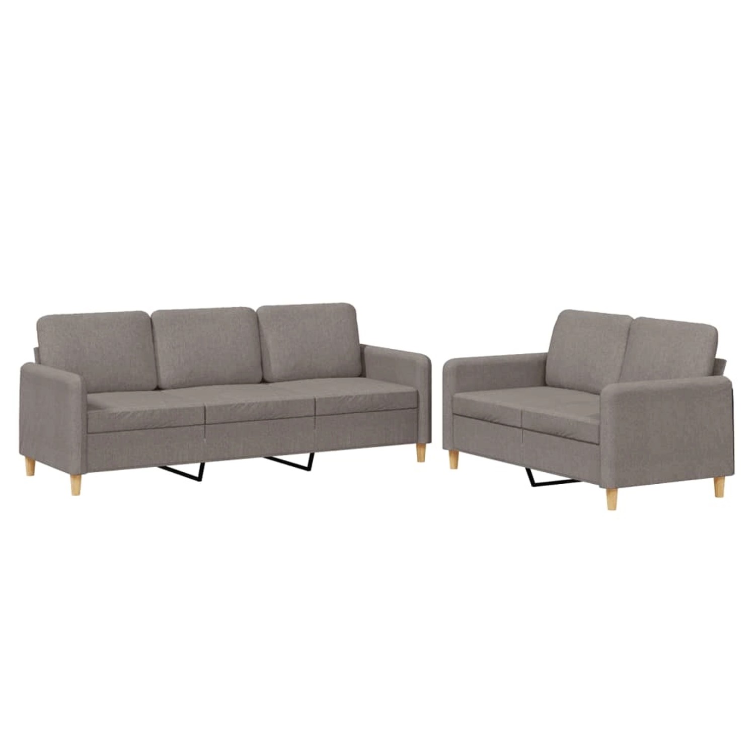 vidaXL 2-Tlg Sofagarnitur mit Kissen Taupe Stoff 3202125 günstig online kaufen