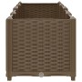 Braunes furnicato Hochbeet (160x40x38 cm) aus Polypropylen mit Rattan-Optik.