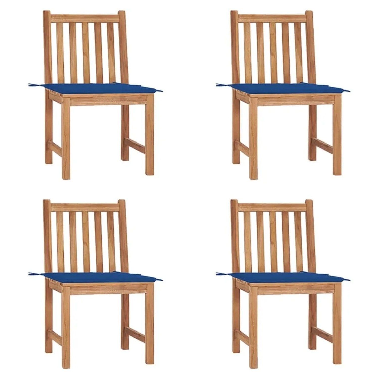 vidaXL Gartenstühle 4 Stk mit Kissen Massivholz Teak 3073098 günstig online kaufen