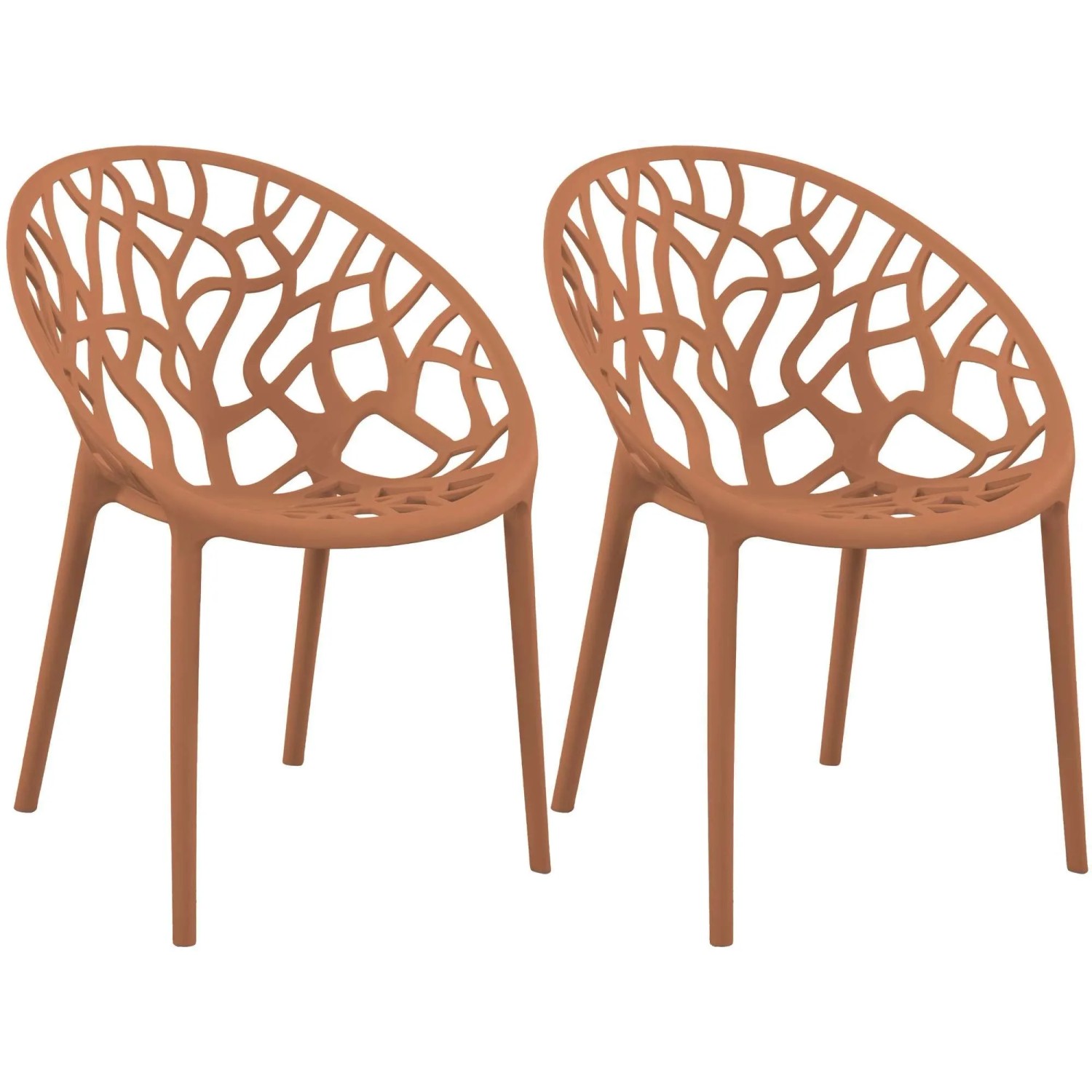 CLP 2er Set Gartenstühle Hope Terracotta