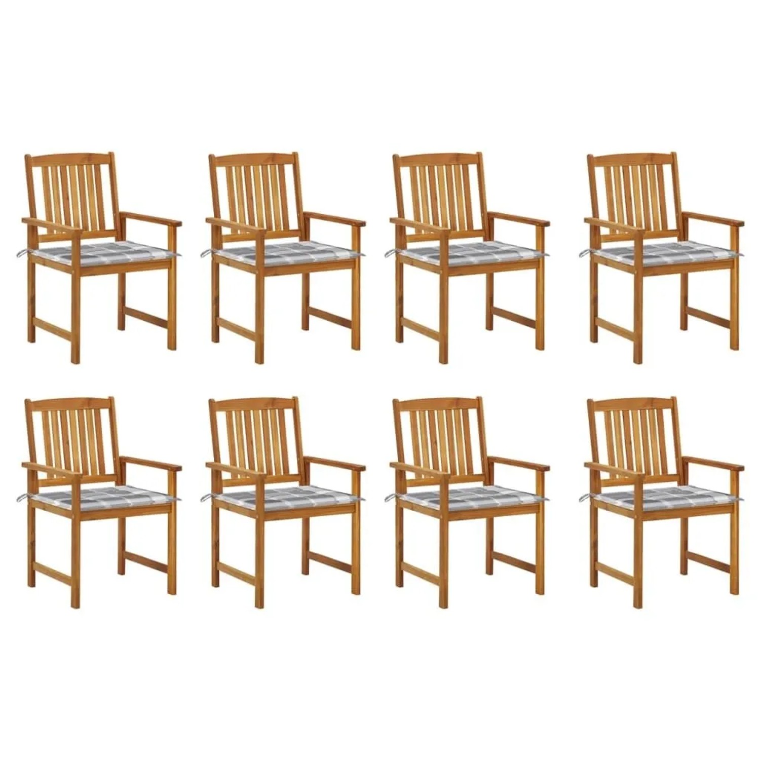 vidaXL Gartenstühle mit Kissen 8 Stk Massivholz Akazie 3078180