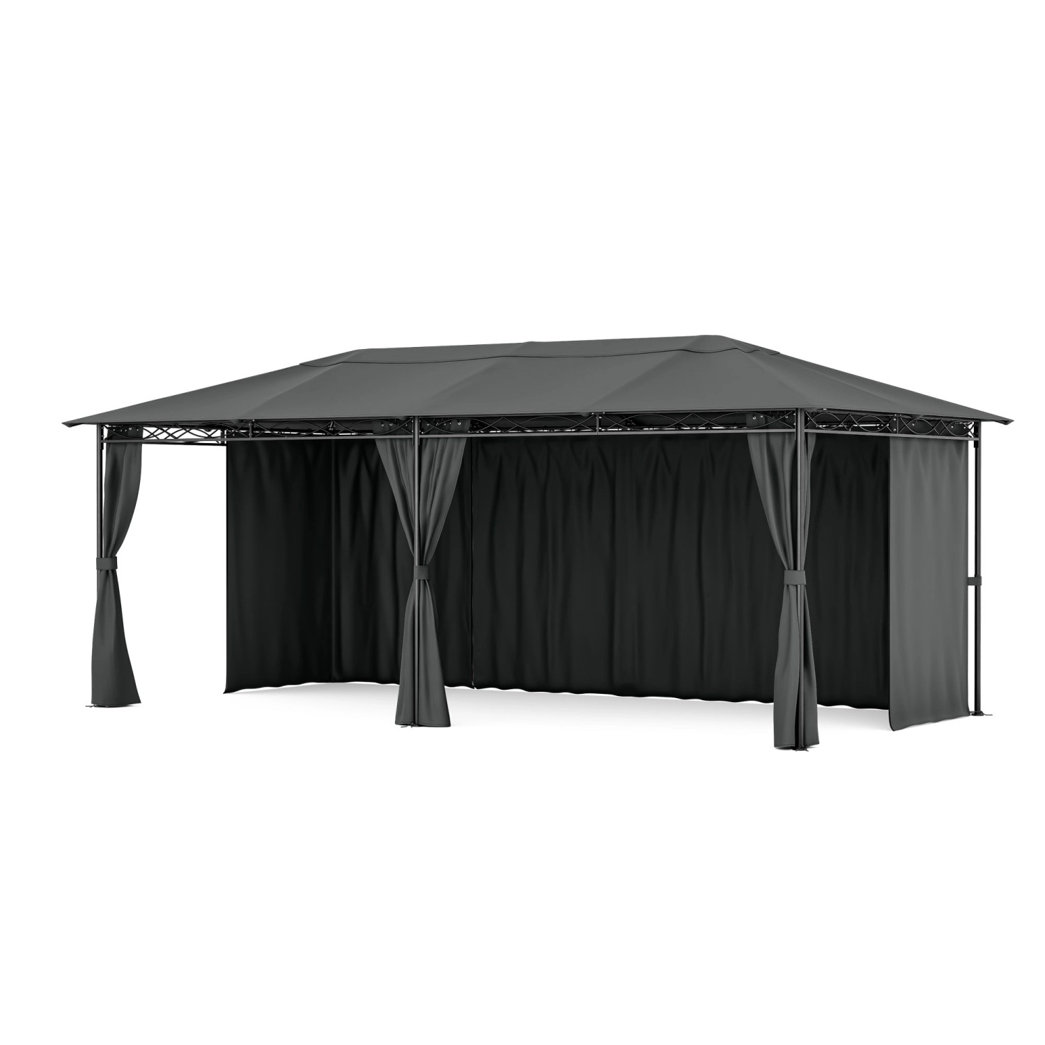 Blumfeldt Mondo 3x6 m Pavillon mit Metallrahmen und 4 Seitenwänden Dunkelgr günstig online kaufen