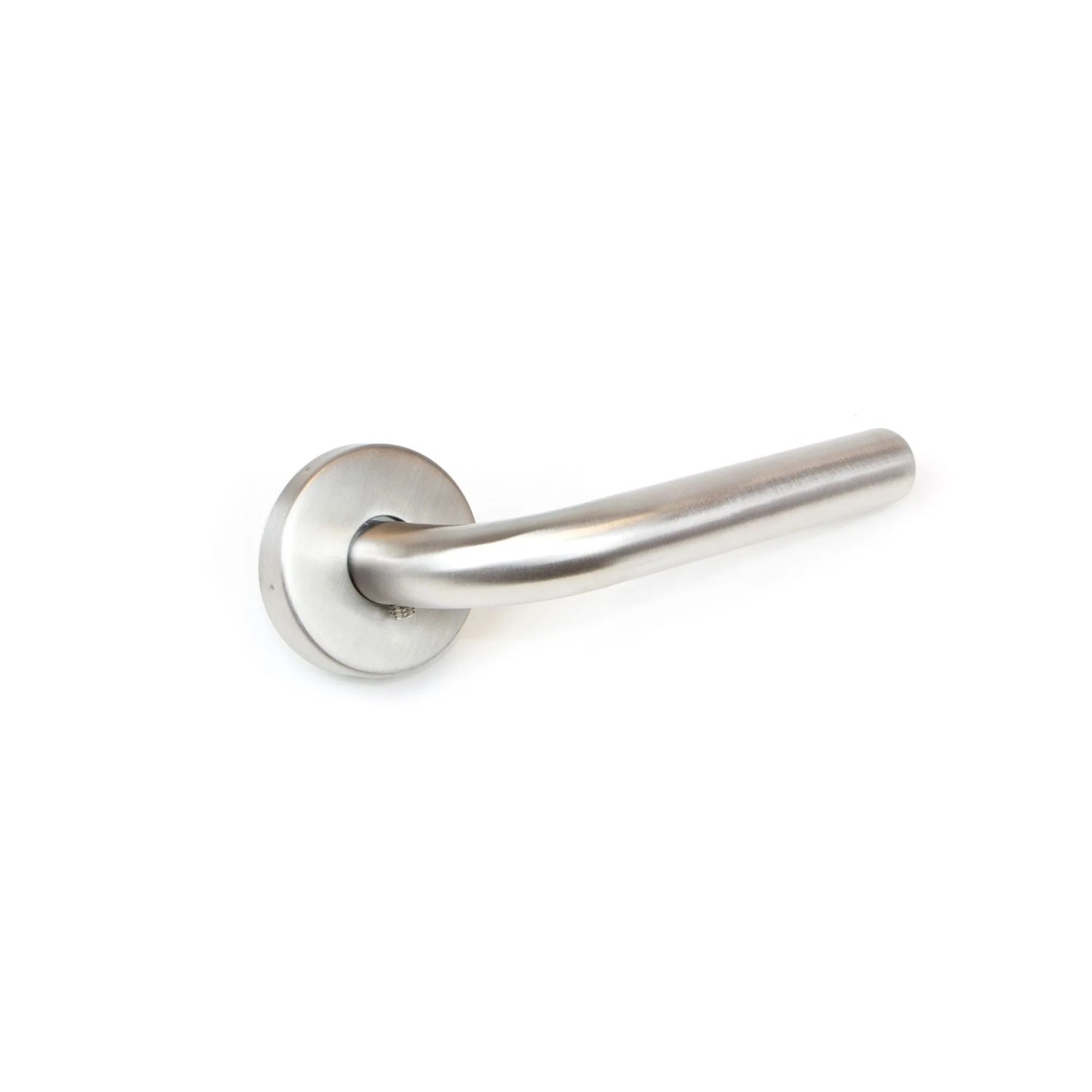 Emuca Satz Tieftürdrückergarnitur mit RoSette D53 mm U-Form Edelstahl Nickel Satiniert