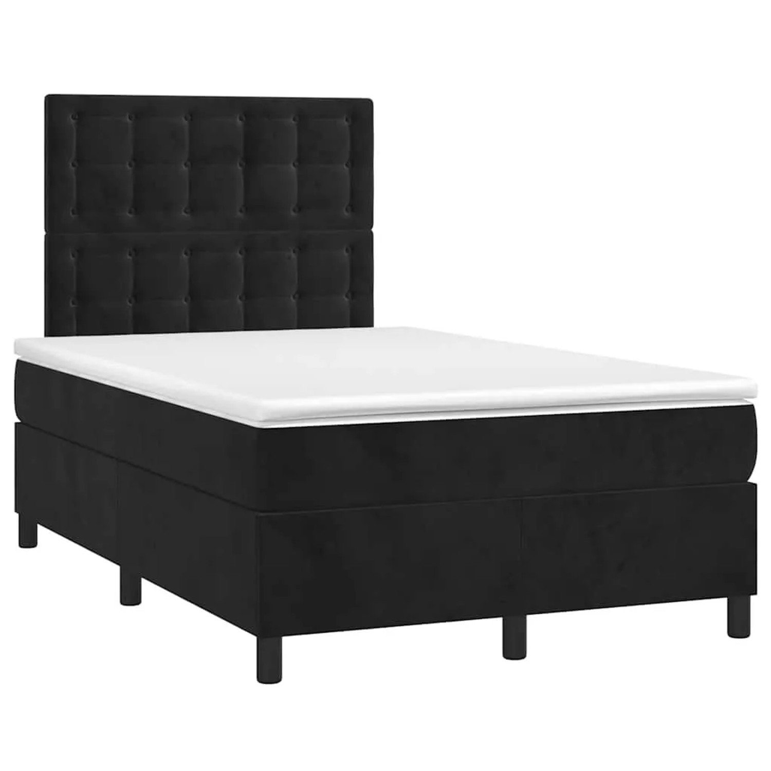 vidaXL Boxspringbett mit Matratze & LED Schwarz 120x190 cm Samt 3270337 günstig online kaufen