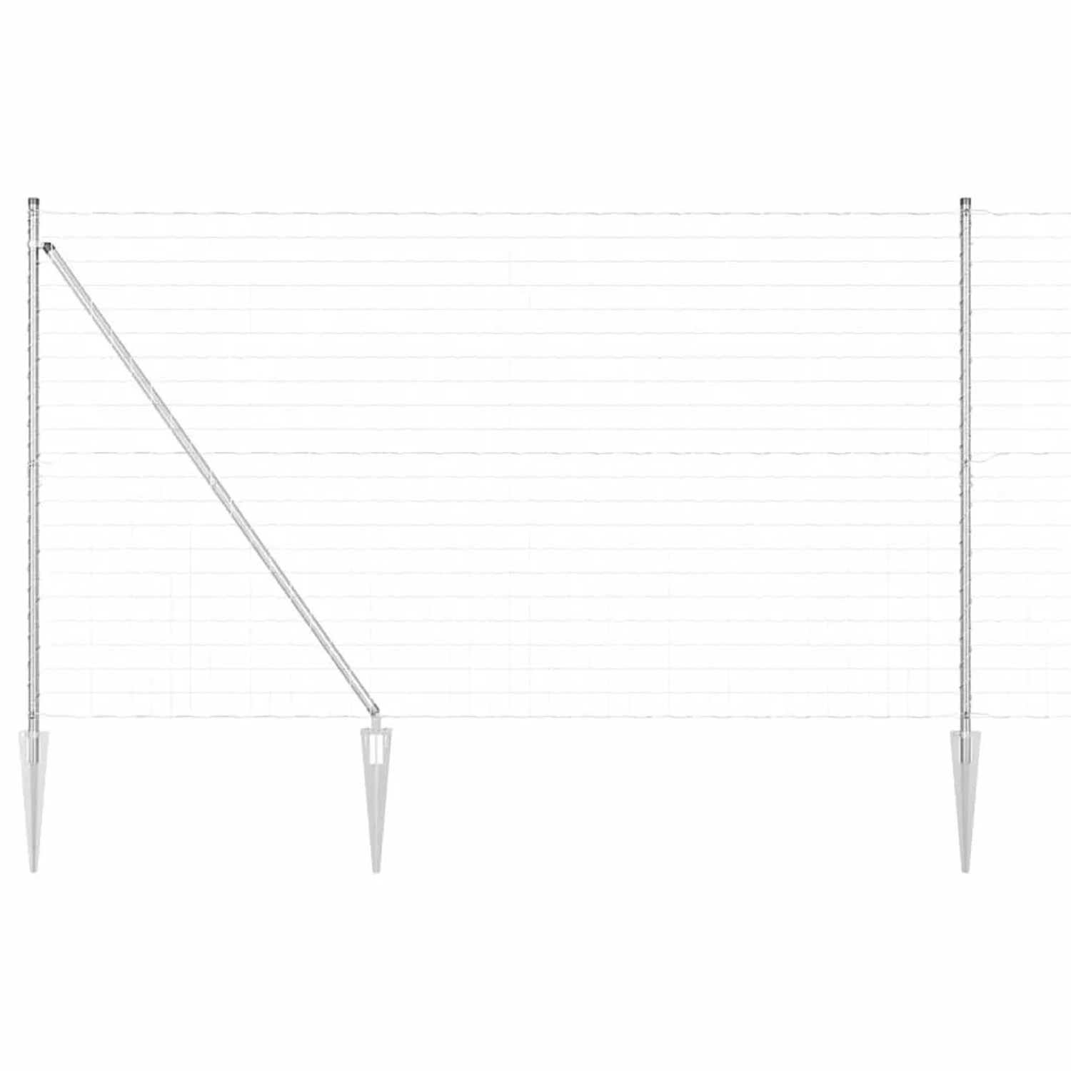 vidaXL Zaun mit Pfosten Silber 1,5 x 10 m Stahl 3350792 günstig online kaufen