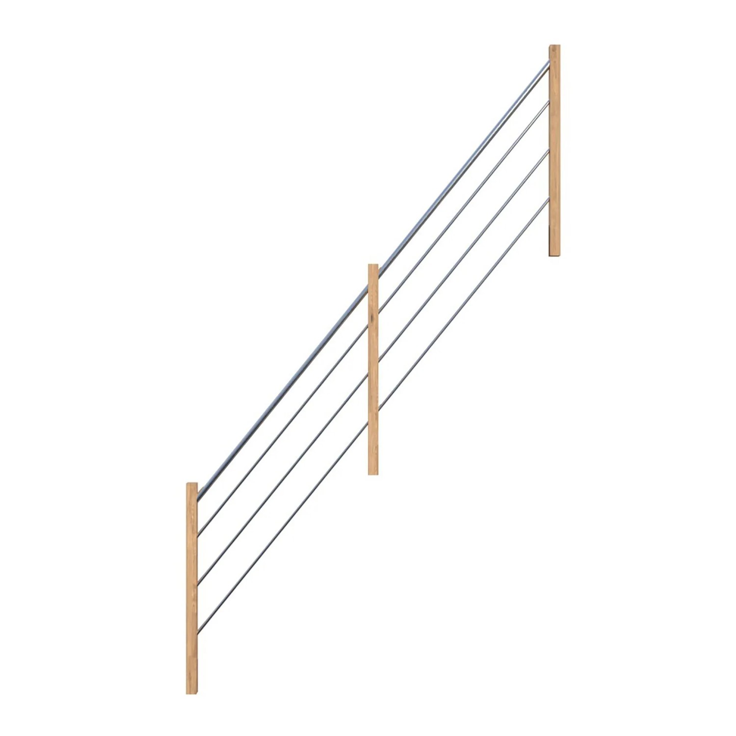 StarWood Holz-Edelstahl-Geländer Eiche Rechts FSC® günstig online kaufen