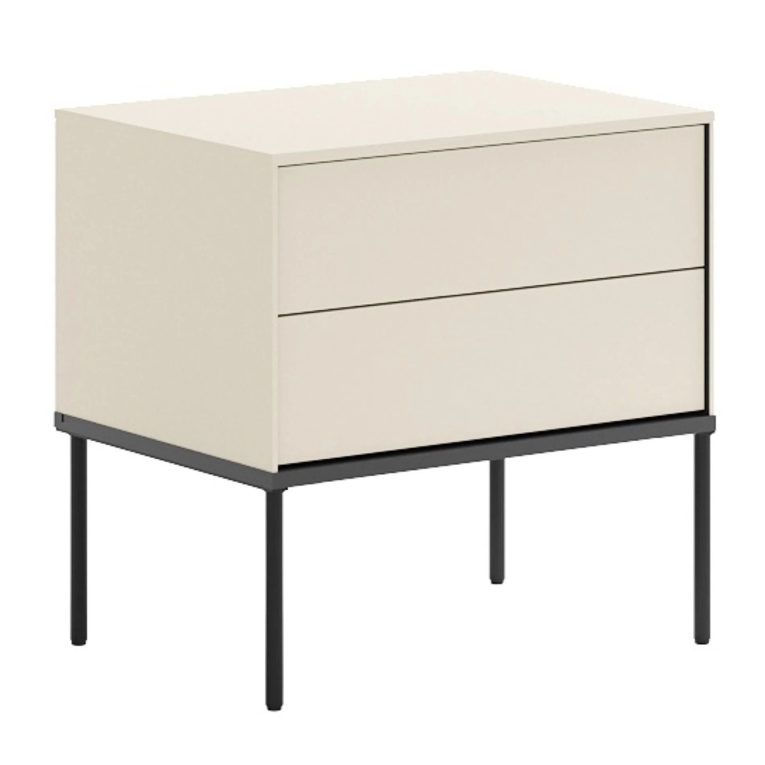 Selsey Nachttisch Bellezo 56 cm mit 2 Schubladen Creme
