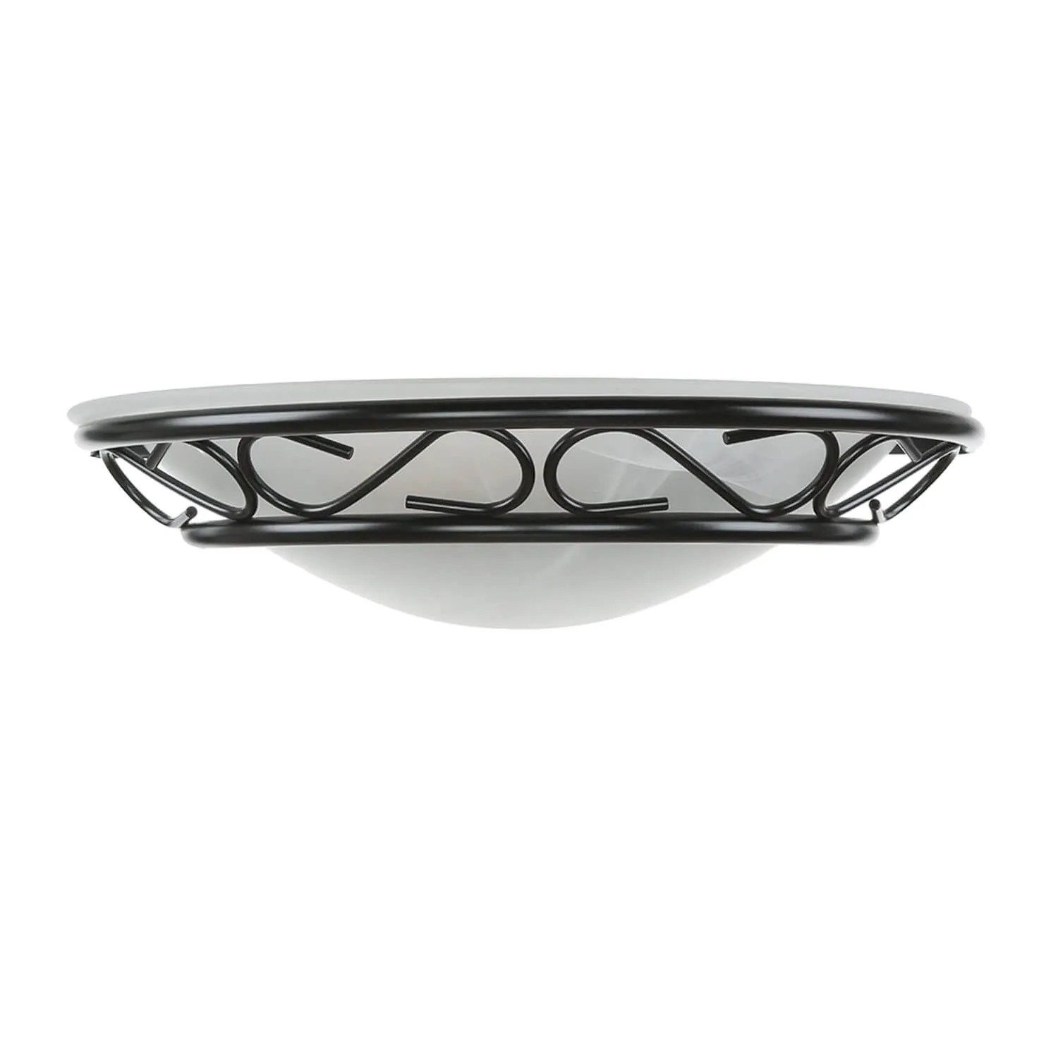 EASYLIGHT Wandlampe Metall Glas 30 cm Breit Schwarz Weiß E14 Rustikal