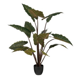 Grüne Mica Decorations Kunstpflanze Alocasia im Topf, 140 cm hoch.