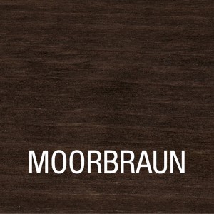 Holzbeize Moorbraun von Bondex, Farbansicht auf Holzoberfläche.