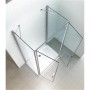 Eck-Duschkabine Mille mit Klarglas, 75x90x75x195cm, 8/6mm ESG Glas. Transparente Dusche mit Eckeinstieg.