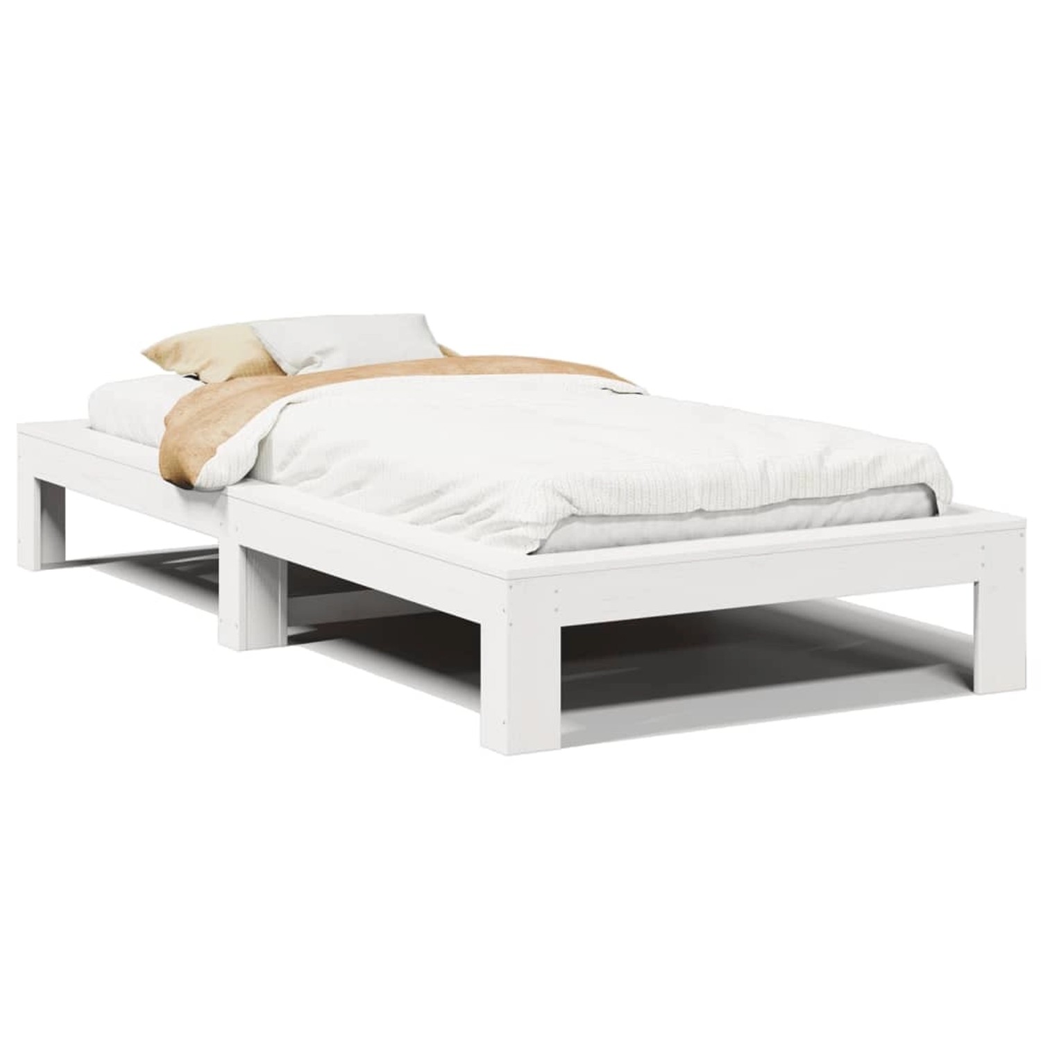 vidaXL Massivholzbett ohne Matratze Weiß 90x190 cm Kiefernholz 855338 günstig online kaufen