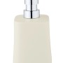 Schöner Wohnen Seifenspender Adine aus Keramik in Ecru mit Chrom-Pumpe, 400 ml Füllmenge.