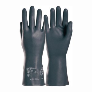 Dunkelgraue Honeywell Nitopren Chemiehandschuhe. Bieten Schutz vor Gefahrstoffen und gute Griffigkeit.