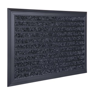 Relaxdays Fußmatte Aluminium Schwarz Rutschfest 50 cm x 80 cm