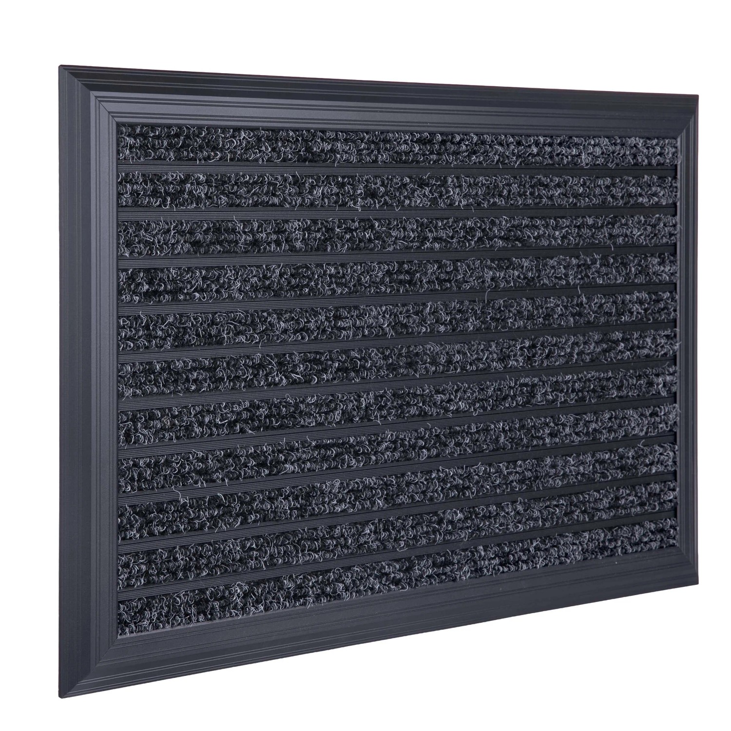 Relaxdays Fußmatte Aluminium Schwarz Rutschfest 50 cm x 80 cm