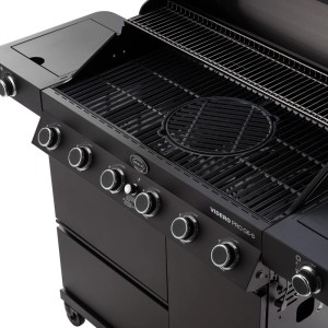 RÖSLE Videro Gasgrill, schwarz, mit Grillrost und Reglern. Passend für Edelstahl Wärmeverteiler.