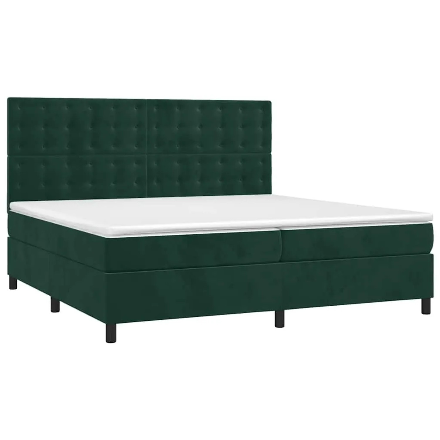 vidaXL Boxspringbett mit Matratze Dunkelgrün 200x200 cm Samt 3143286 günstig online kaufen