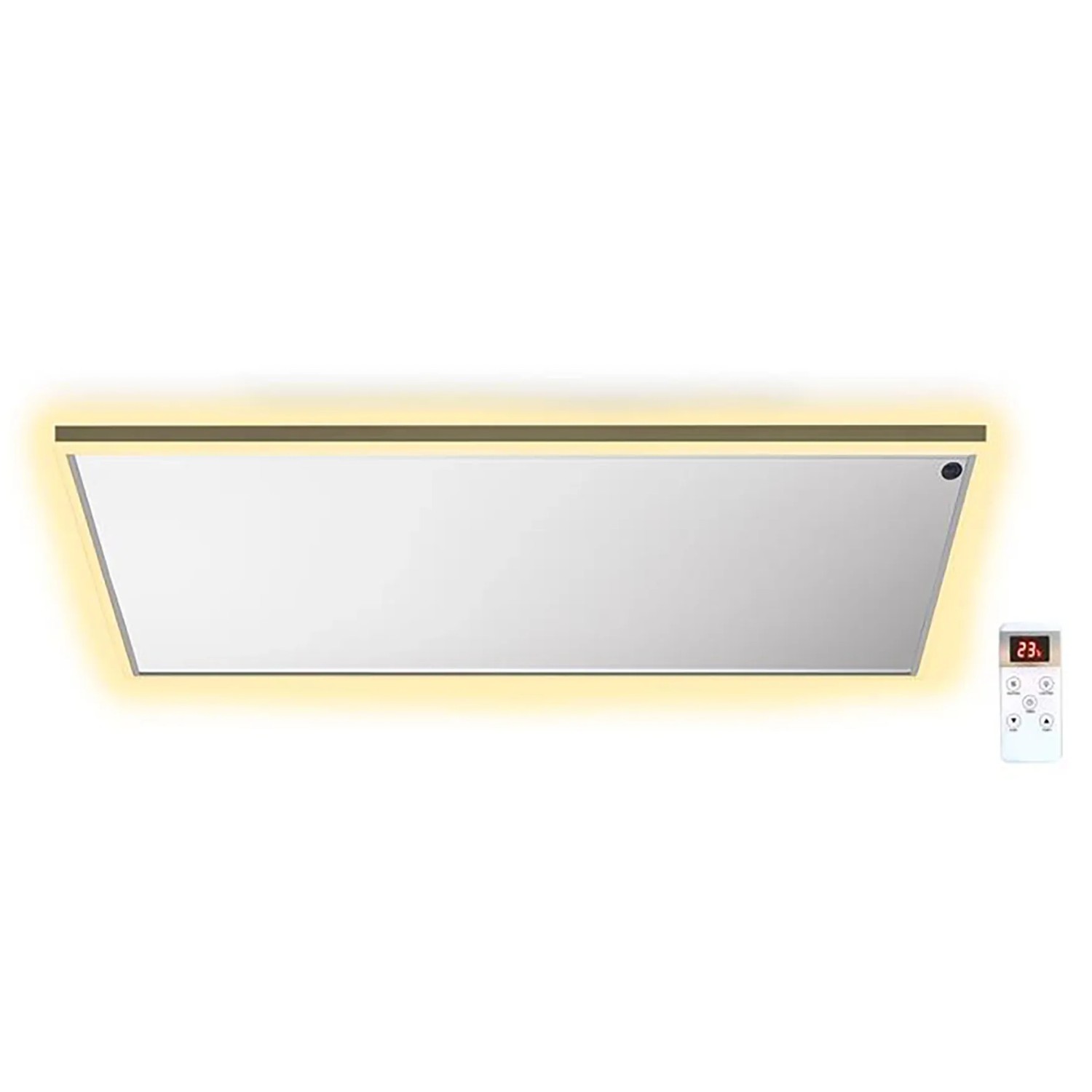 Weiße Könighaus LED-Deckenheizung 800W mit Fernbedienung, Infrarotheizung für Deckenmontage.