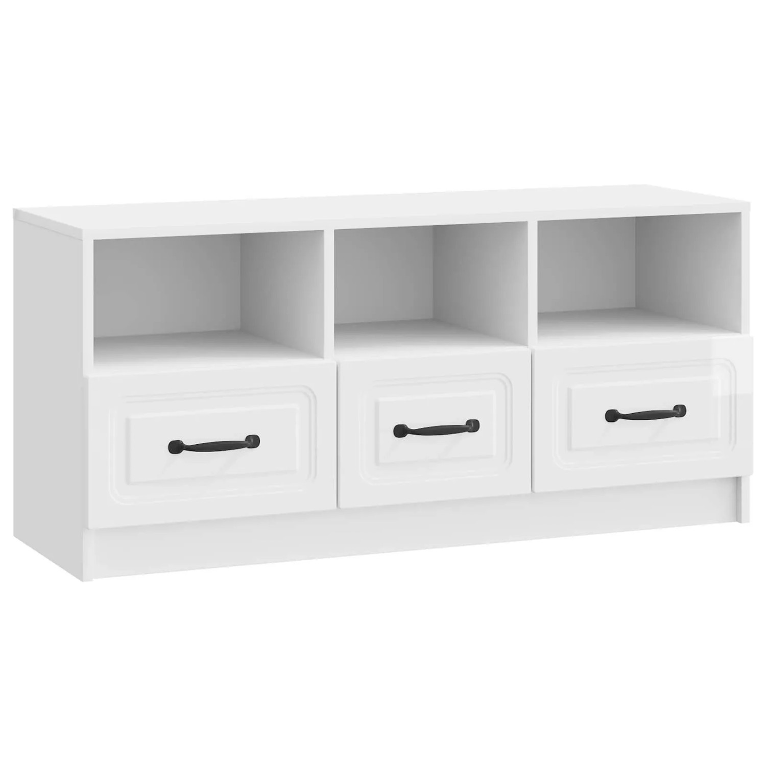 vidaXL TV-Schränk Hochglanz Weiß 102 x 34,5 x 47 cm Holzwerkstoff 895829