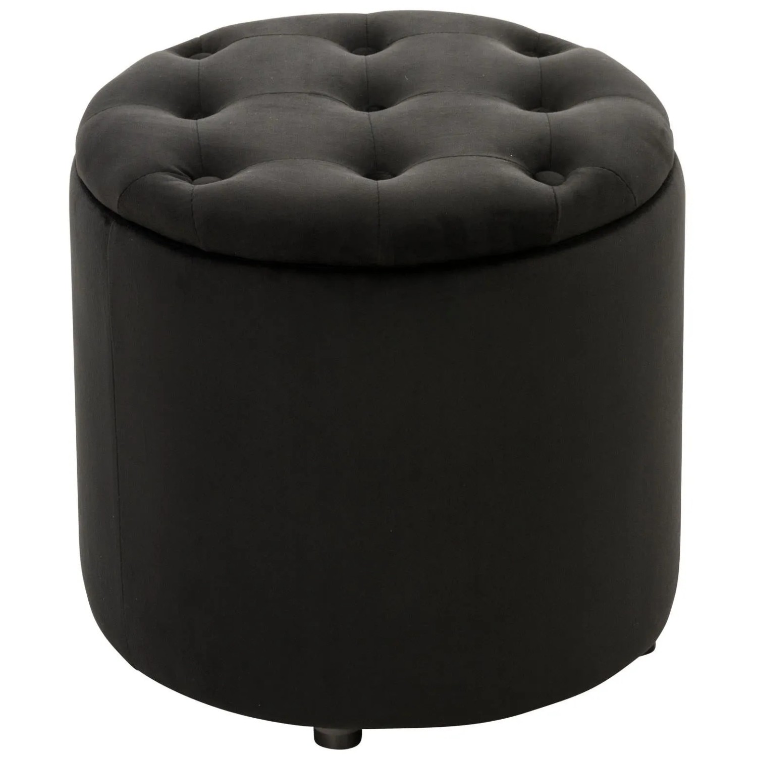 DELUKE Sitzhocker CUTUN Samt Schwarz 44x44x42cm Hocker Schlafzimmer Polsterhocker Wohnzimmer Sitzbank Esszimmer