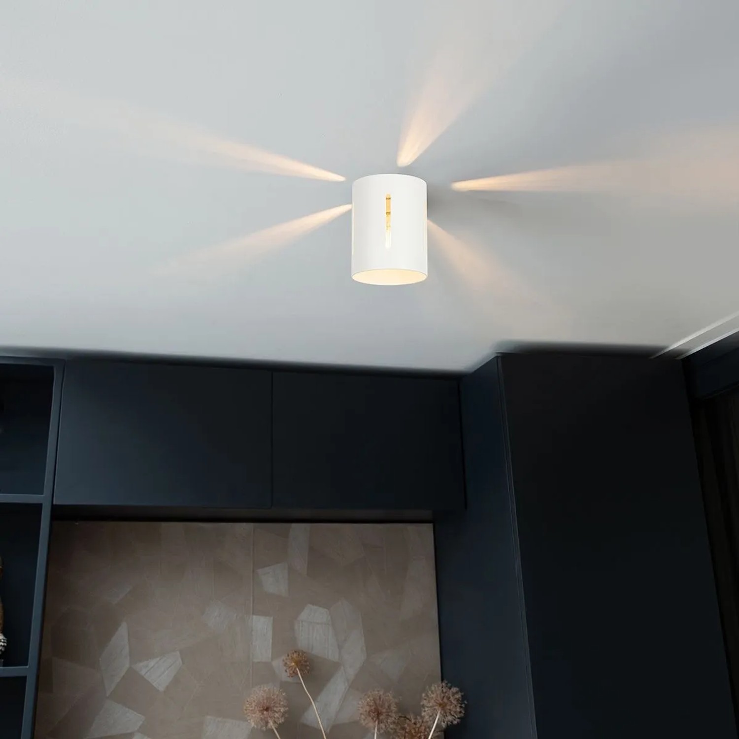 QAZQA Design-Deckenleuchte Weiß mit Lichteffekt Yana