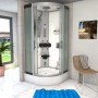 AcquaVapore Duschkabine 100x100 cm mit Regendusche, Handbrause und Massagedüsen.