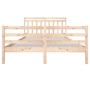 Massivholzbett, King Size, 150x200 cm, Kiefernholz, unbehandelt.