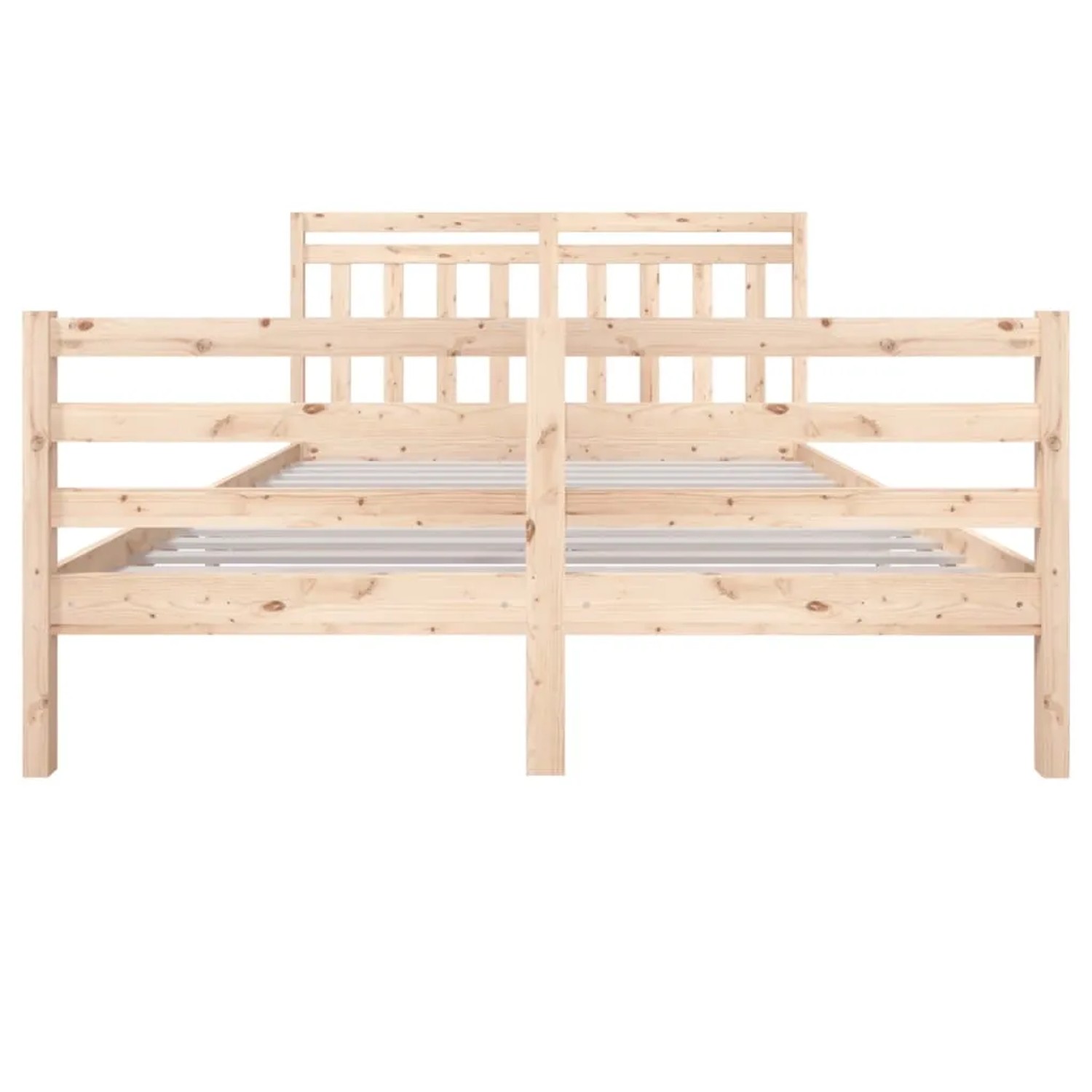 Massivholzbett, King Size, 150x200 cm, Kiefernholz, unbehandelt.