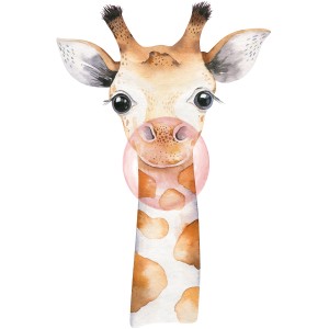 Fototapete: Aquarell-Giraffe mit Kaugummi, beige/braun. Rasch Digitaltape Bambino XIX.