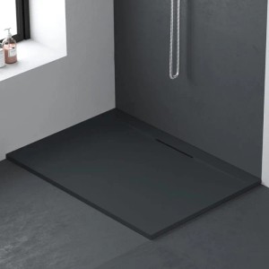 Stano Mineralguss Duschwanne Extra Flach Lyra Anthrazit 90x100cm