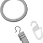 Gardinia Gardinenringe Industrial Home, silber, 10er-Set mit Gleiteinlage und Zubehör.