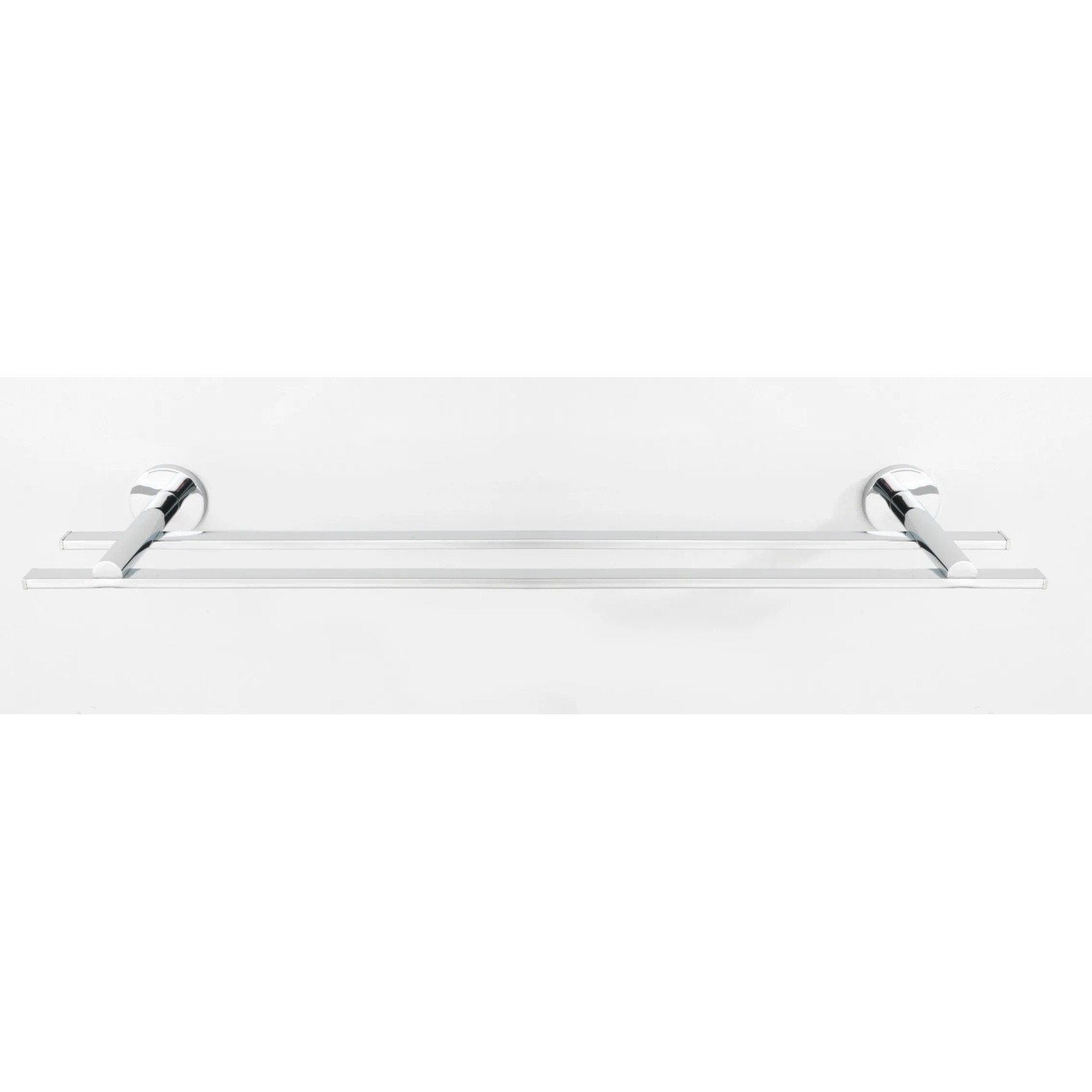Wenko Badetuchstange Duo Isera, 60 cm, silber glänzend, zur Wandmontage im Badezimmer.