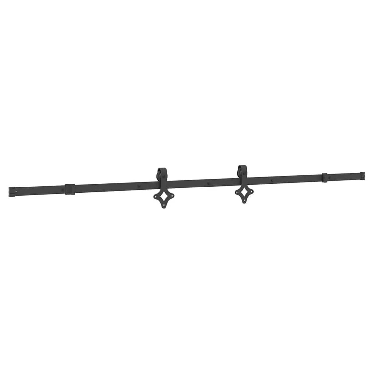 vidaXL Schiebetürbeschlag-Set 213,5 cm Stahl Schwarz 4009707