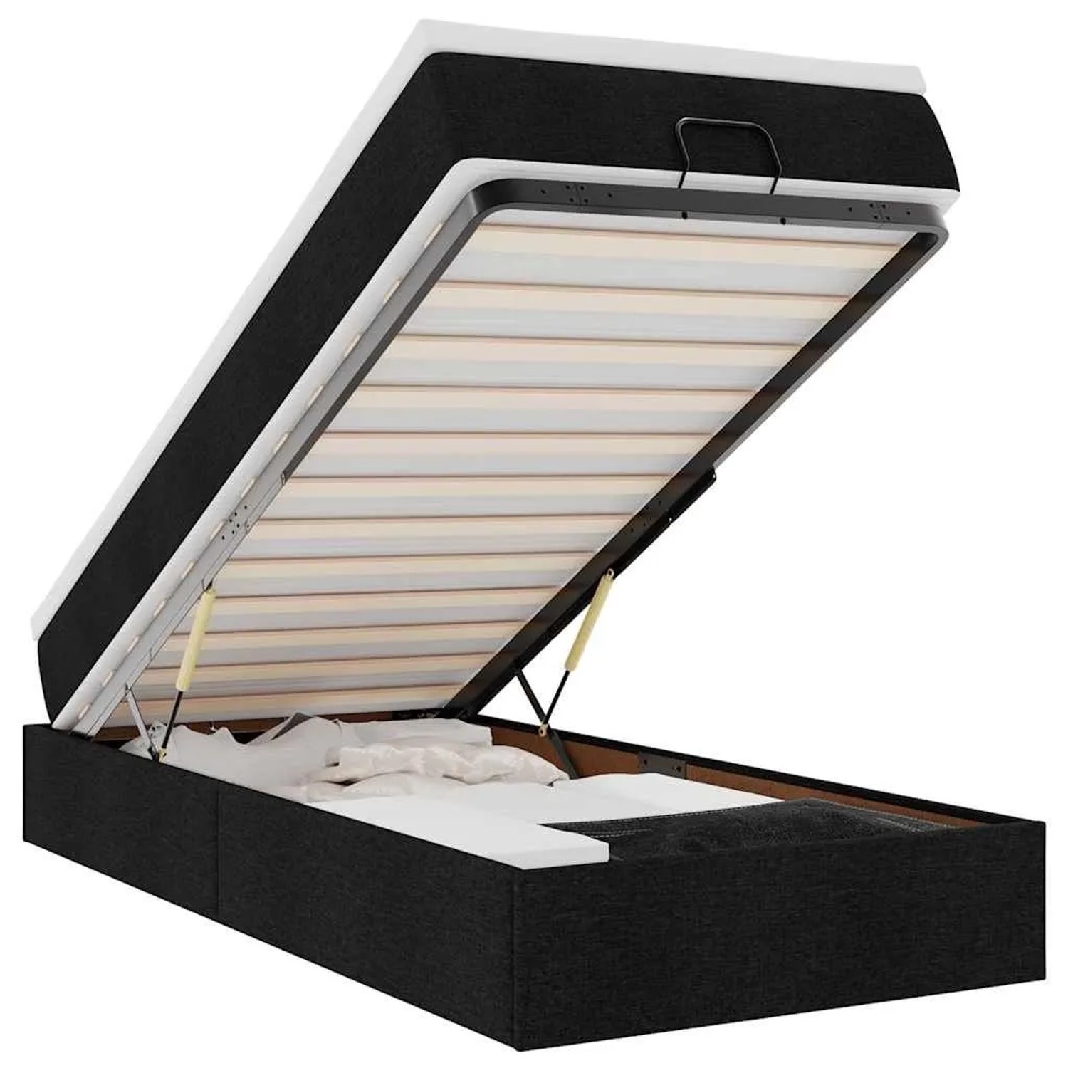 vidaXL Ottoman-Bett mit Matratze Schwarz 100x200 cm Stoff 3311087