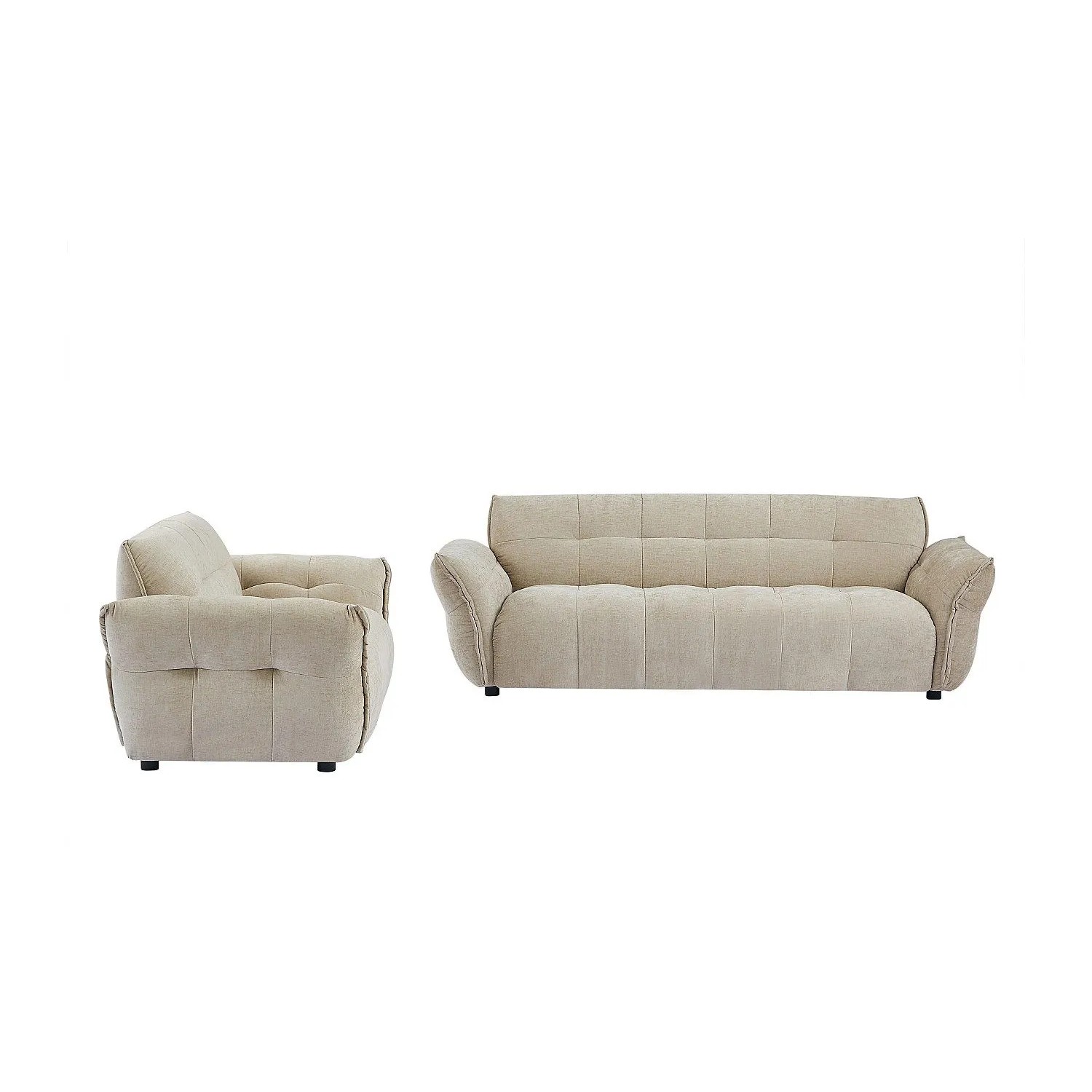 Vente-unique Couchgarnitur Mit Sessel Napizo Beige 120 cm  228 cm