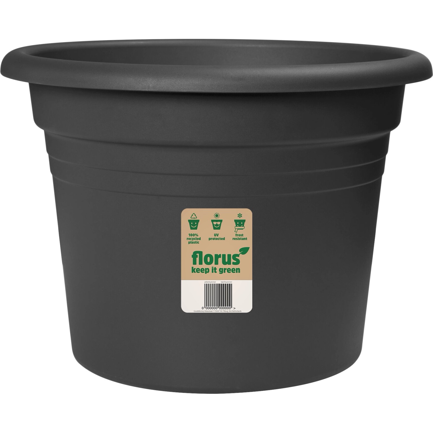 Florus Pflanztopf Mediterran Cilindro  Ø 25 cm Anthrazit günstig online kaufen