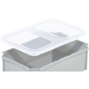 Eurobox Einsatzkasten 1/4 gekr. transparent für 60x40 cm Box zur Unterteilung, Detailansicht.