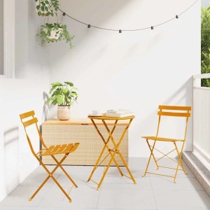 vidaXL Garten Klappstuhl 2 Stk Senf 42 x 46 x 82cm Stahl 42002957