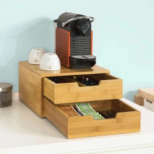 SoBuy Schubladenbox Aufbewahrungsbox Schreibtischorganizer 30x18x31cm Bambus FRG82-N