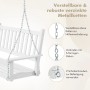 Costway Hängebank Aus Massivholz 3-Sitzer Gartenschaukel Zum Aufhängen Weiß_5