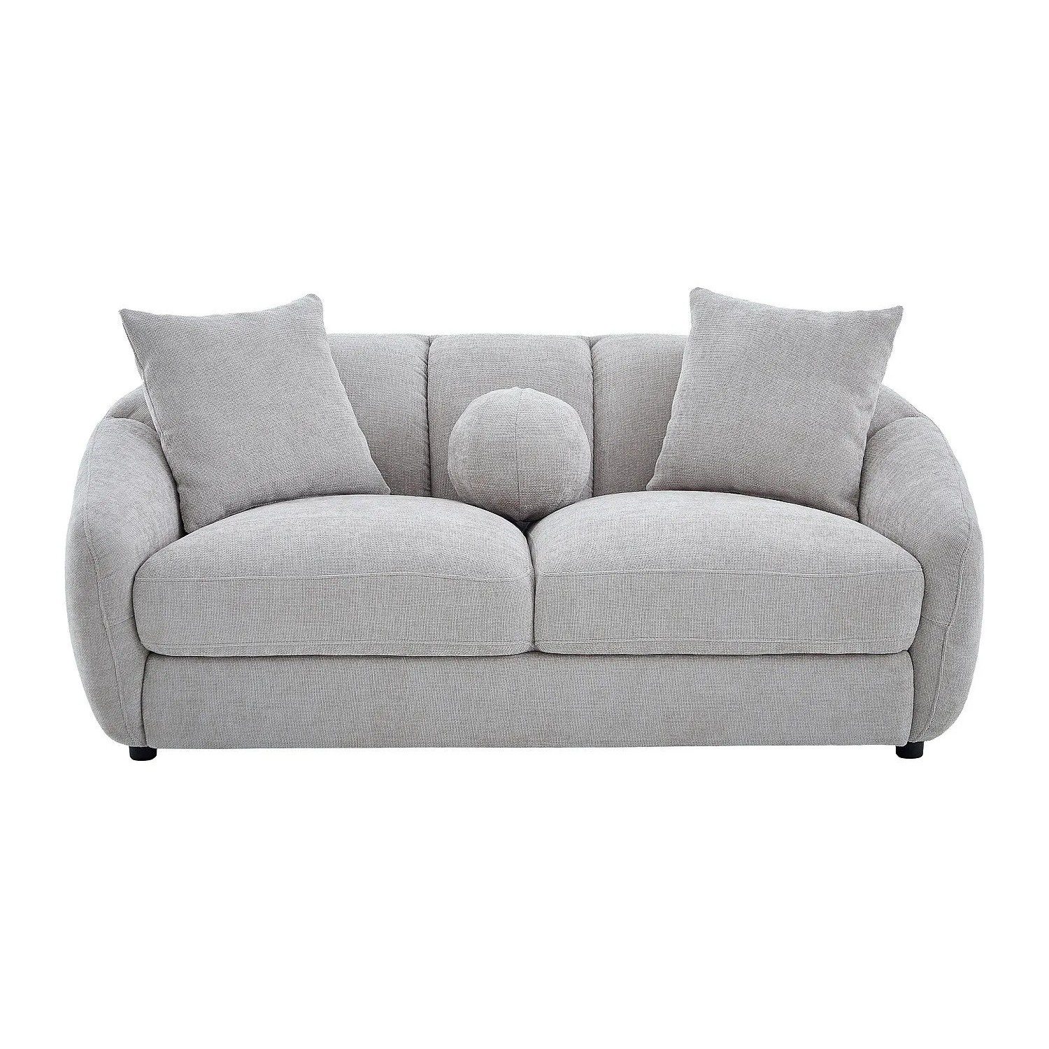 Vente-unique Sofa Ohne Schlafmöglichkeit Nafeki Hellgrau 182 cm