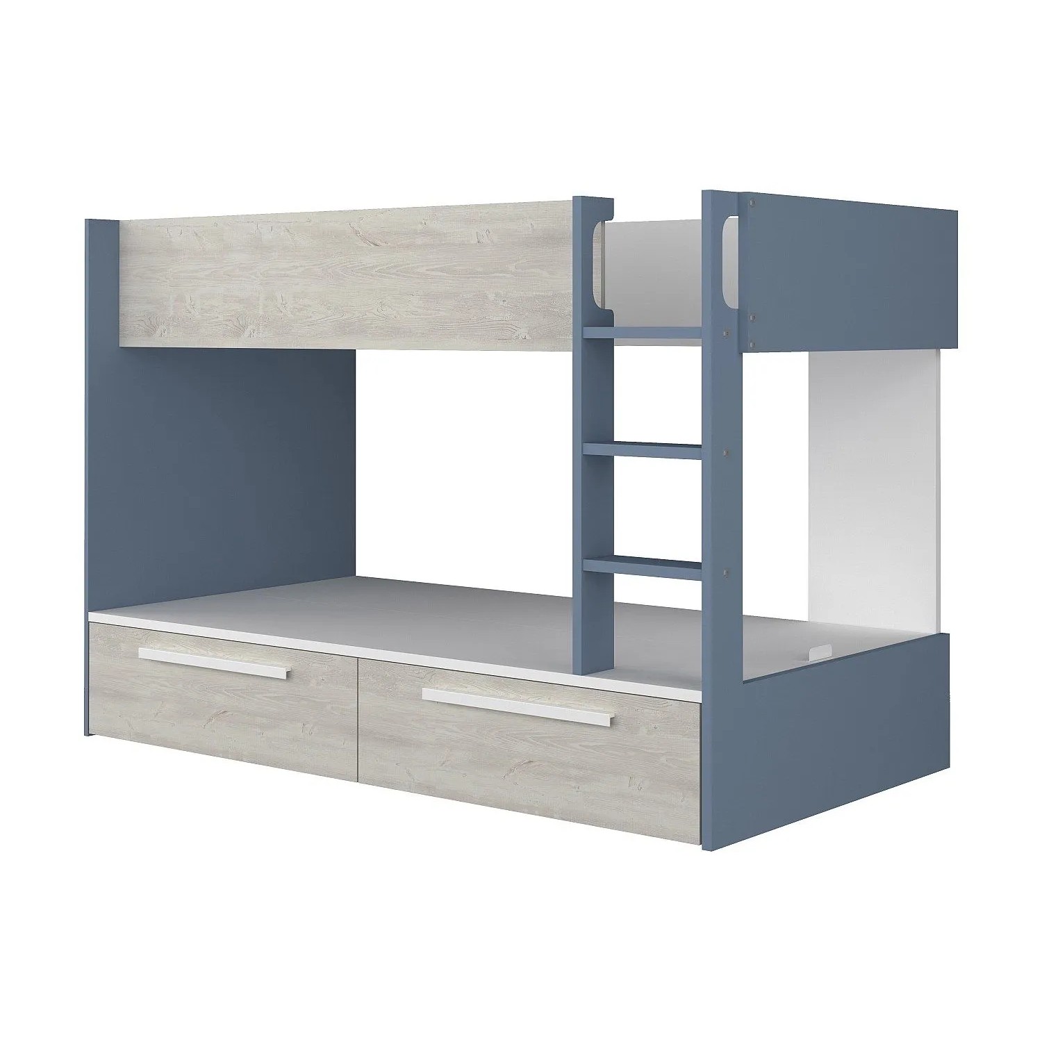 Vente-unique Etagenbett Tinoli Blau  Naturfarben Hell 205.6 cm