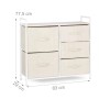 Relaxdays Regalsystem Stahl Stoff MDF Beige Weiß Mit Schubladen 77,5 cm x 83 cm x 29 cm 9 kg_4