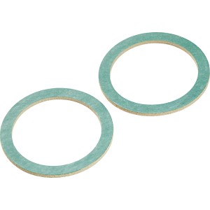 Zwei Fiberdichtungen, Ø 35/45 mm, für Sanitärinstallationen.